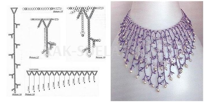 Как сделать воздушное колье из бисера