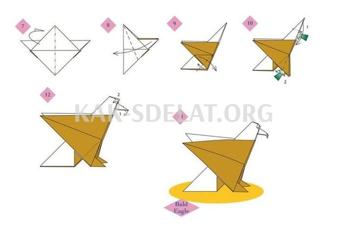 Как сделать бумажного орла