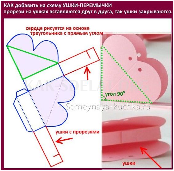 Как сделать коробку сердечко из бумаги